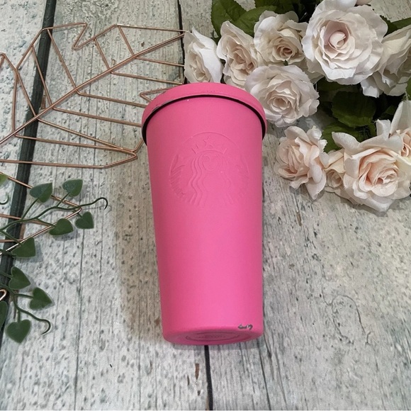 Starbucks 2014 Barbie matte hot pink stainless steel tumbler grande cold cup
